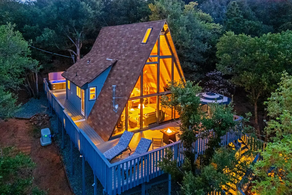 Mid-Century Modern A-Frame Secluded with Hot Tub — managed by Luxora