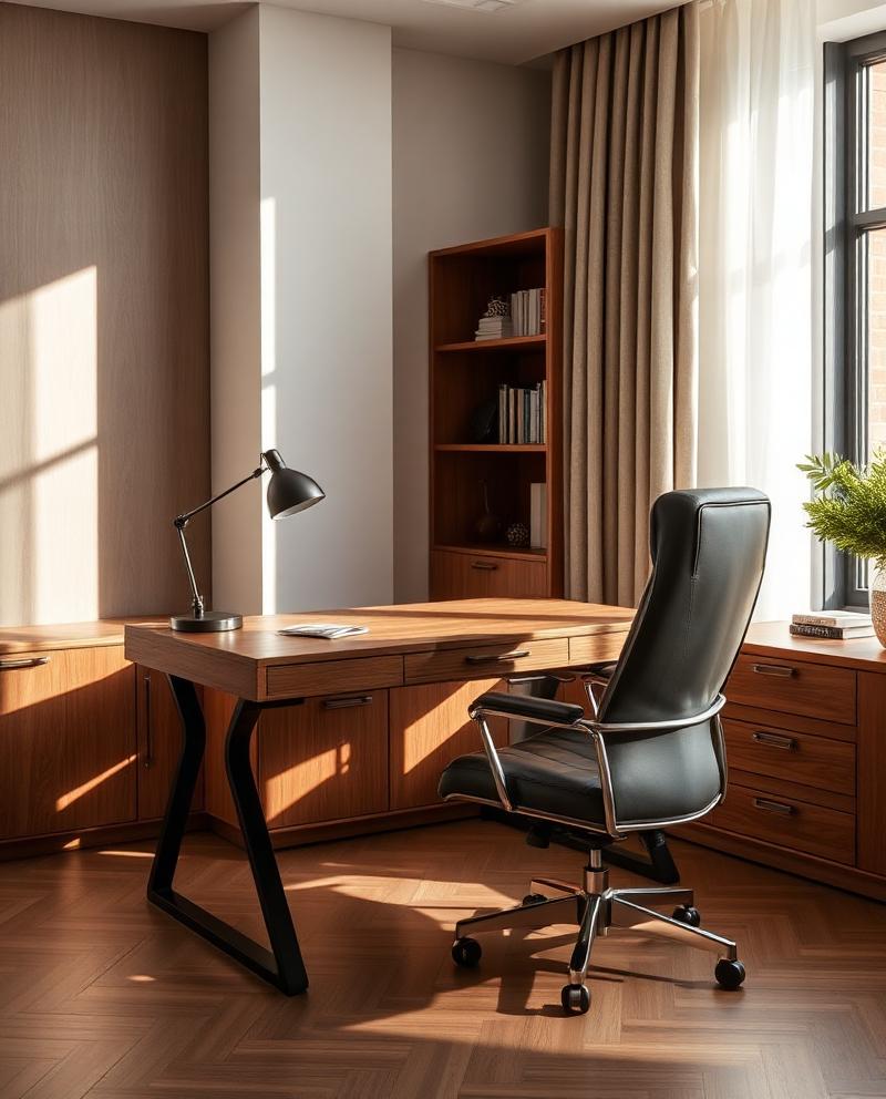 Executive home office in a luxury managed residence